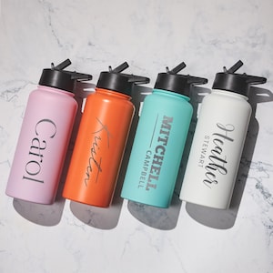 Bulk Water Bottle, Personalized Insulated Water Bottle 32oz, Sports Bottle, Laser Engraved Logo, Wholesale Tumblers, Bulk Business Gifts