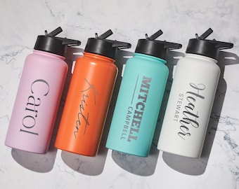 Bulk Water Bottle, Personalized Insulated Water Bottle 32oz, Sports Bottle, Laser Engraved Logo, Wholesale Tumblers, Bulk Business Gifts