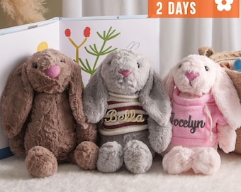 Personalized Plush Bunny, Easter Baby Gift, Embroidered Soft Plush Bunny, Custom Monogrammed Bunny, Gift for Boys and Girls