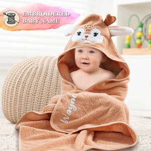 Custom Baby Towel with Name, Baby Shower Gift, Soft Hooded Towel for Newborn, Easter or First Birthday Present, Personalized Keepsake