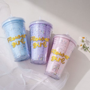 Flower Girl Cup with Name, Flower Girl Gifts, Bridesmaid Proposal Gift, Wedding Favors, Custom Kids Tumbler, Flower Girl Proposal Box Gift