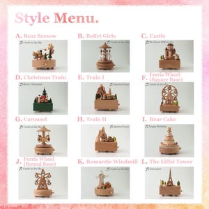 Gegraveerde muziekdoos babynaam, Moederdagcadeau, aangepast babycadeau, gepersonaliseerde houten muziekdoos, cadeau voor kind, muziekcarrousel [W+R] afbeelding 2