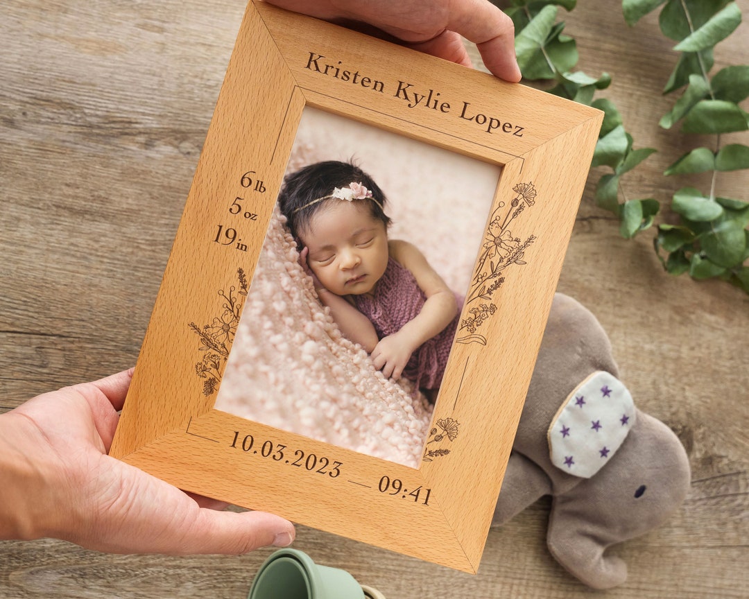 Newborn Baby Girl Picture Frame Personalized New Baby Photo Frame New