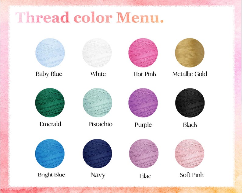 the color menu for the threaded color menu