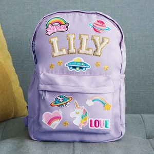 Custom Toddler Backpack, Back to School, School Backpack, Patch Backpack, Backpack for Kids, Toddler Nylon Backpack, DIY Set of 9 Patch