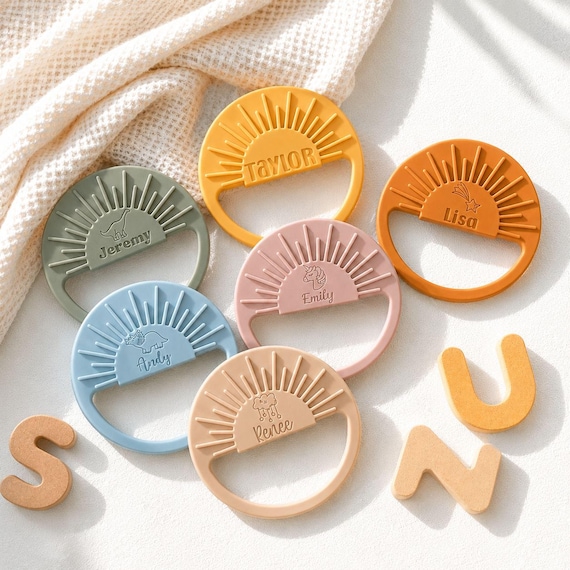 Baby Shower Gift,  Name Teether, Custom Silicone Teething Toy, Newborn Gift