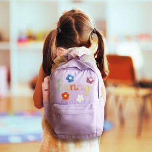 Back to School, Hand Embroidered Toddler Backpack, Baby Gift, Personalized Name Bag, Preschool Backpack, Kids Birthday Gift, Custom Kids Bag