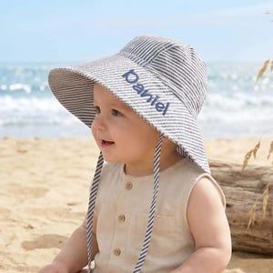 Baby Sun Hat with Name, New Mom Gift, Personalized Baby Sun Hat, Embroidered Baby Bucket Hat, Baby Shower Gifts, Baby Boy Sun Hat