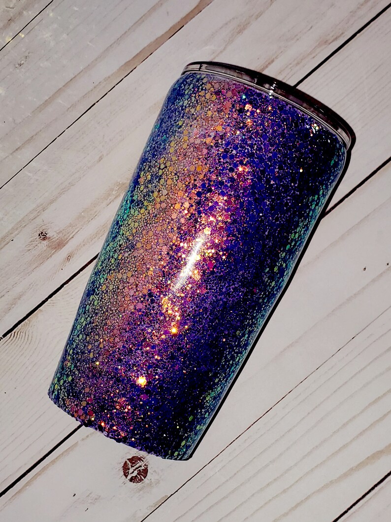 Iridescent Rainbow Colorful Tumbler Etsy