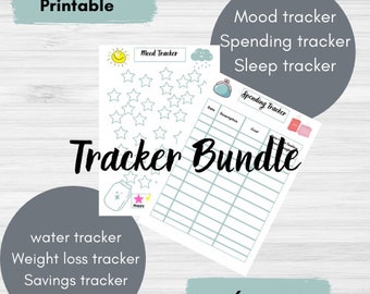 Habit tracker bundle printables, A4 digital download