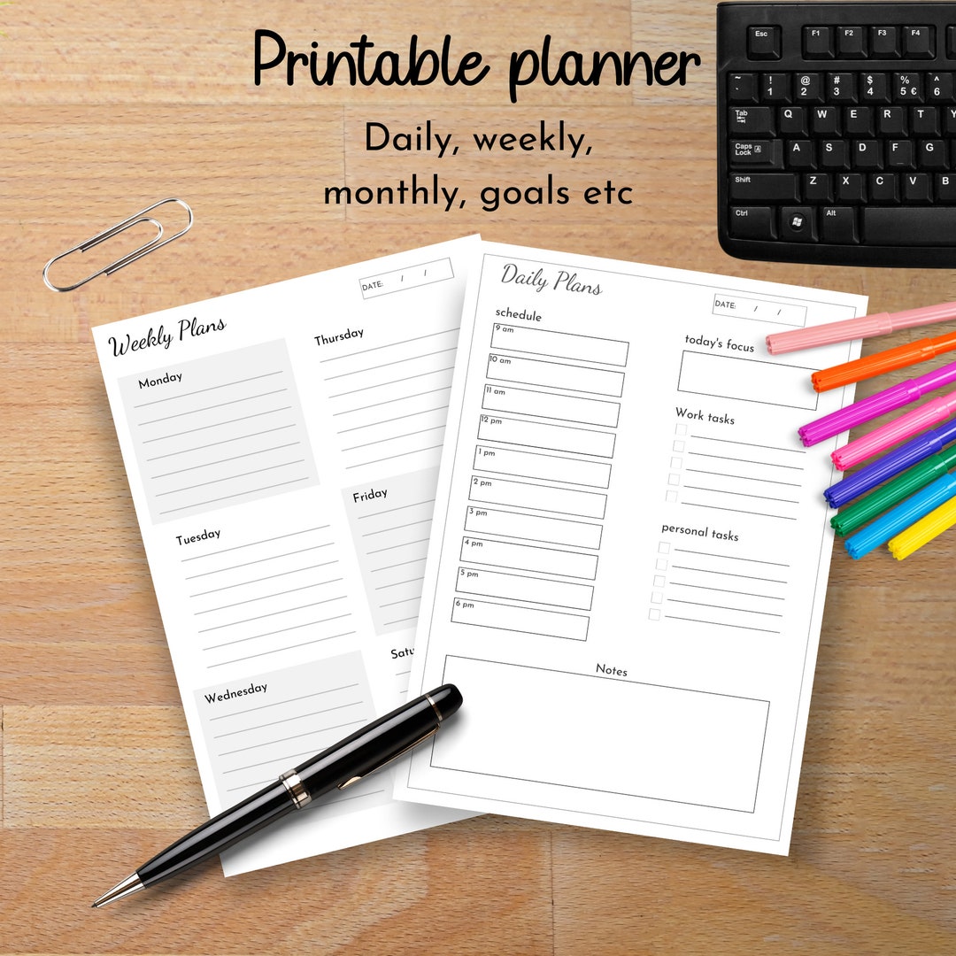 Printable Planner A4 Size Digital Download - Etsy