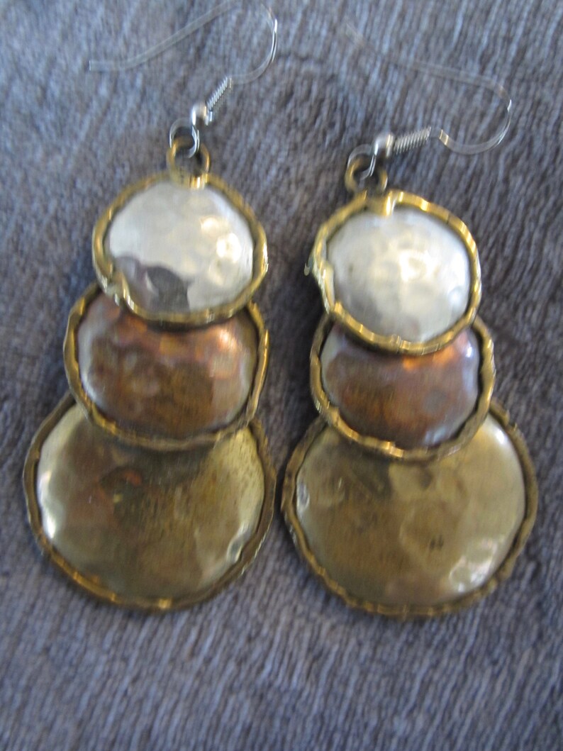 Tri Color Dangle Earrings