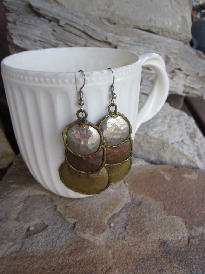 Tri Color Dangle Earrings
