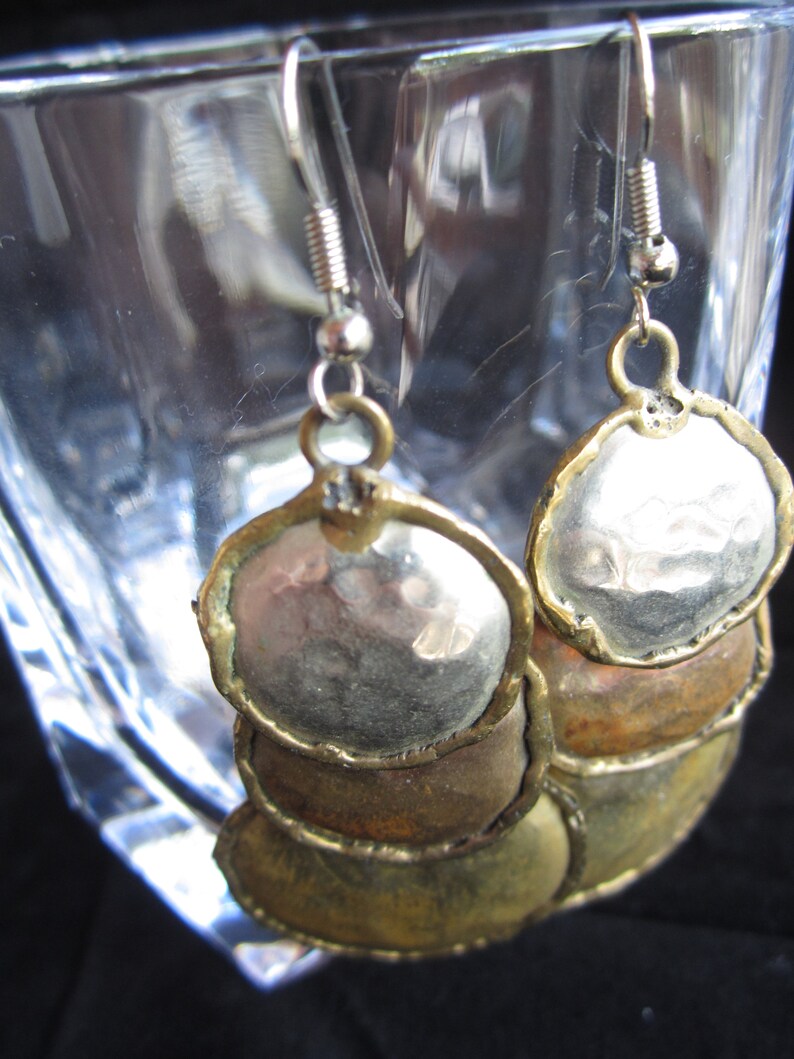 Tri Color Dangle Earrings