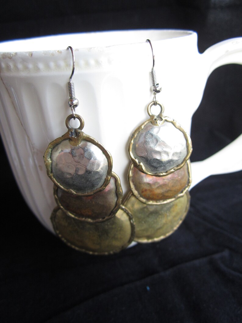 Tri Color Dangle Earrings