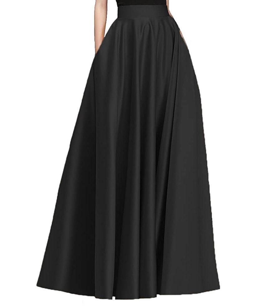 Women Satin Skirts Long Floor Length High Waist Wedding - Etsy