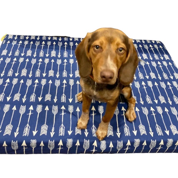 Custom Fit Dog Bed Cover with Zipper, Dog Bed Cover, Farmhouse Dog Beds, Custom Pet/ Dog Bed, Duvet Covers Dog Beds, ANY SIZES - Washable