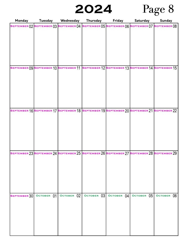 2024 Continuous Monthly Calender - Etsy Canada 2024-continuous-monthly-calender-etsy-canada