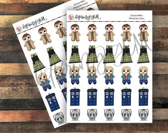 Doctor Who || Character Stickers || Planner Stickers