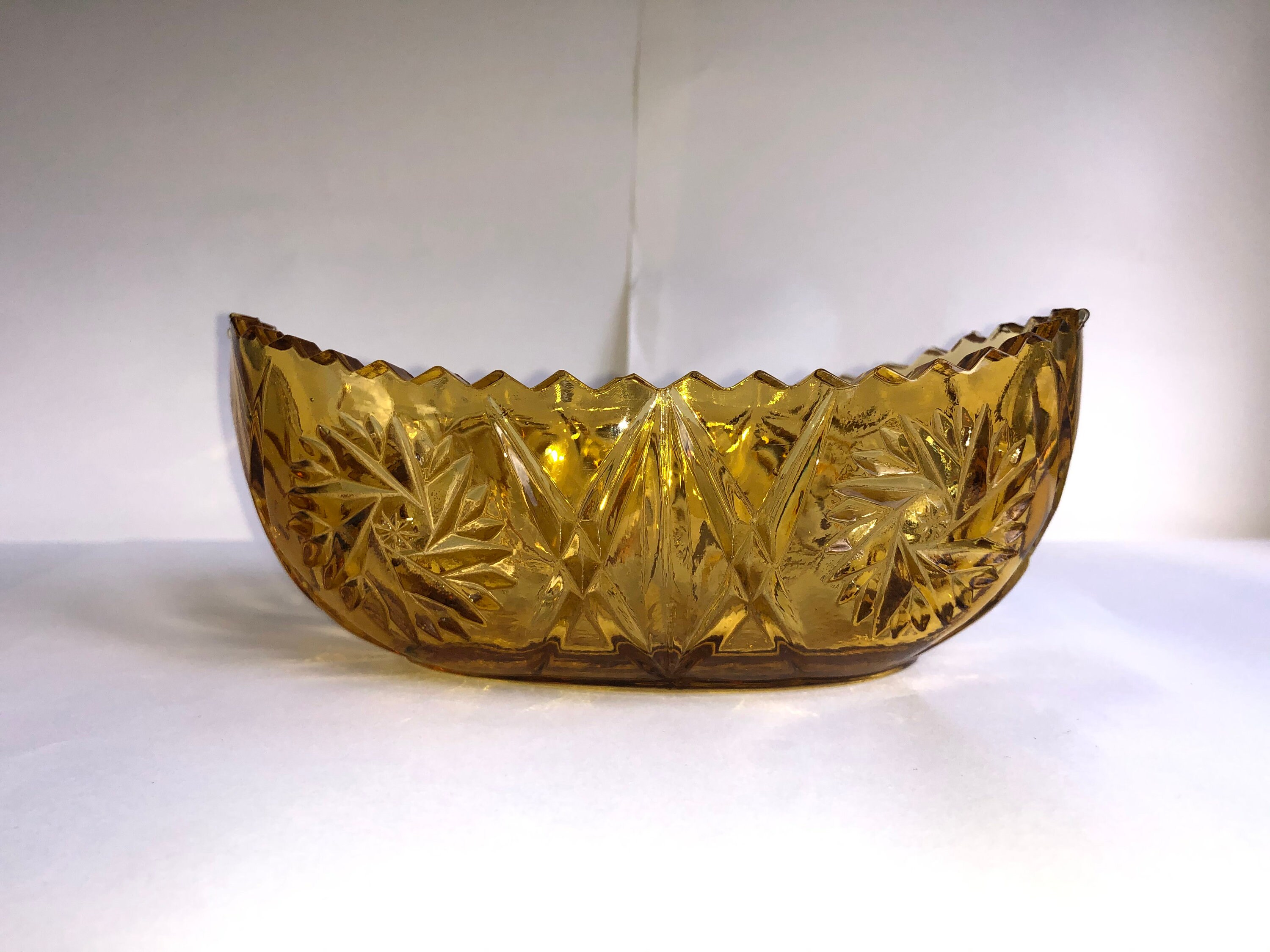 Vintage Amber Pressed Glass Oval Bowl/Trinket Dish Etsy