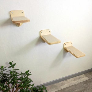 Wall shelves and cat steps Cat furniture Set of 3 cat wall steps Light shelf