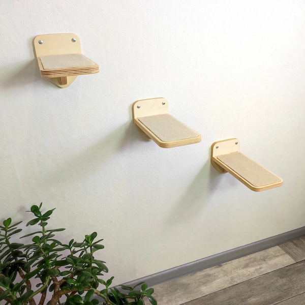 Wall shelves and cat steps Cat furniture | Set of 3 cat wall steps