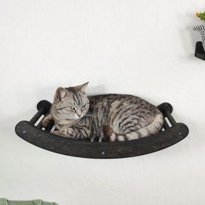 Wave Cat-wandplank: moderne berkenmultiplex klimbaars