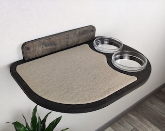 Étagère pour mangeoires pour chat, Étagère pour nourriture pour chat, Étagères murales pour chat, Étagère pour nourriture pour chat, Meubles pour chat, Meubles muraux pour chat, Gamelles pour chat, Gamelles pour animaux de compagnie