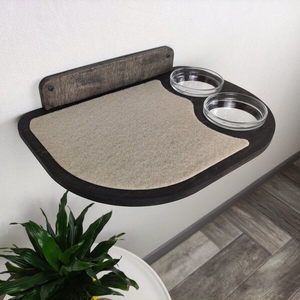 Cat feeder shelf, Cat shelf, Feeding shelf, Cat wall shelves, Cat feeding shelf, Cat furniture, Cat wall furniture, Cat bowls, Pet bowls