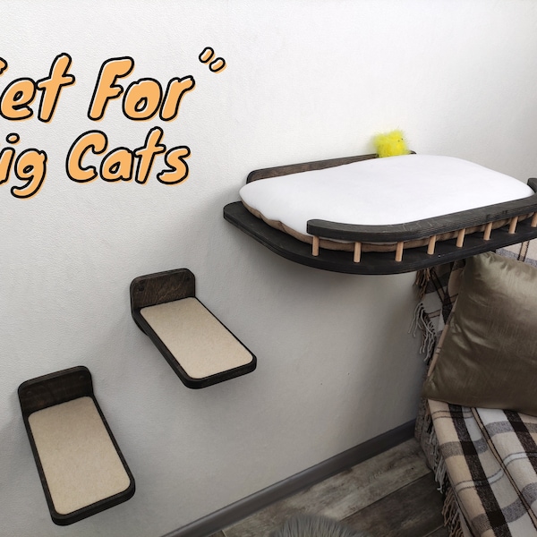 Cat tree, Cat wall furniture, Cat condo, Cat shelves, Cat steps for wall, Cat bed, Cat wall shelves, Cat house, Wooden cat condo, Pet steps