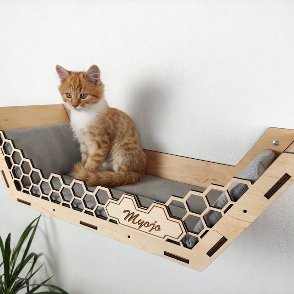 Meubles muraux pour chats, Étagères pour chats, Appartement en copropriété pour chats, Étagères murales pour chats, Grotte pour chats, Lit pour chats, Lit mural pour chats, Meubles modernes pour chats, Mur d'escalade pour chats