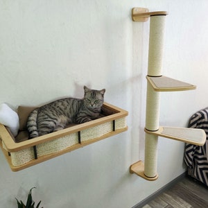 Arbre à chat et lit pour chat Ensemble de meubles pour un chat design 2022 de RshPets Light color