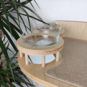 Mangeoire murale pour chat avec 2 bols, étagère pour chat, étagères pour chat, bol pour chat, meubles pour chat, cadeau pour amoureux des chats, gamelle pour chat, gamelle pour animal de compagnie, assiette chat image 2