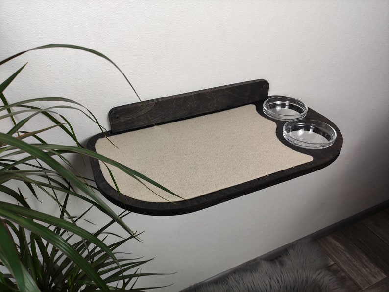 Cat shelves, Cat bowl, Cat furniture, Cat feeder, Pet feeder, Bowl stand, Feeding stand, Pet plates, Cat wall furniture, Cat plate image 3