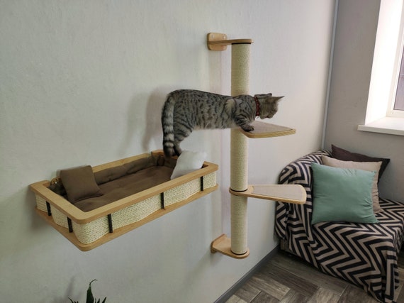 Cat Tree Wall Scratching Post Wall Bed Set of Furniture for Cats Design  2022 From Rshpets - Etsy
