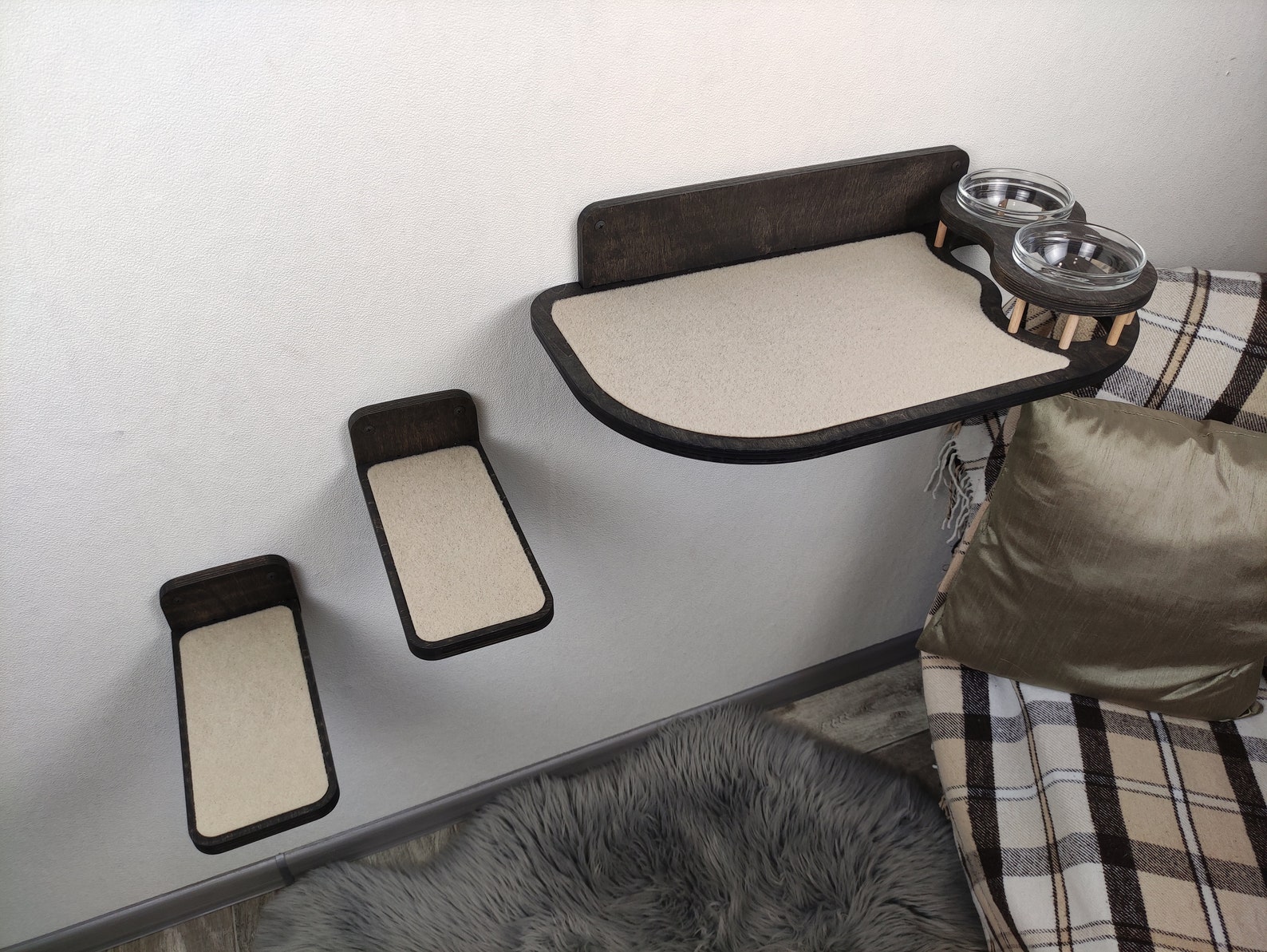 Cat Feeder Shelf Cat Food Shelf Pet Bowl Cat Bowls Cat Etsy UK