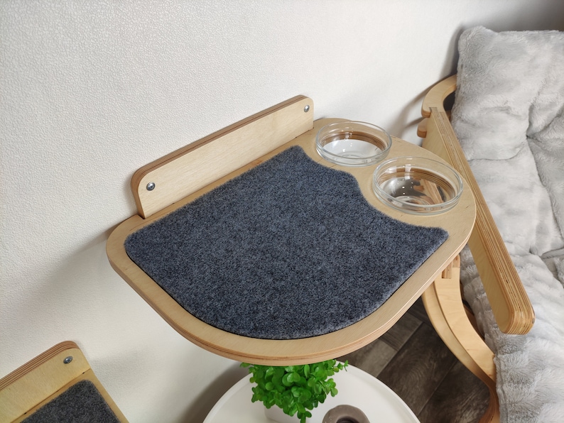 Cat feeder shelf, Cat shelf, Feeding shelf, Cat wall shelves, Cat feeding shelf, Cat furniture, Cat wall furniture, Cat bowls, Pet bowls Light shelf