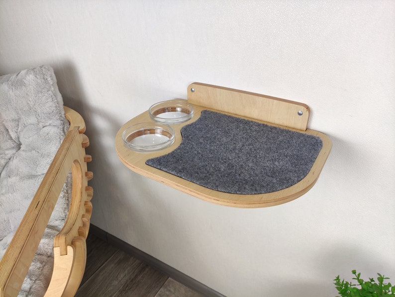 Cat feeder shelf, Cat shelf, Feeding shelf, Cat wall shelves, Cat feeding shelf, Cat furniture, Cat wall furniture, Cat bowls, Pet bowls image 6