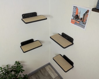 Cat wall furniture set  Wall cat bed  Cat shelves / Set of 4 large shelves for the corner of the room