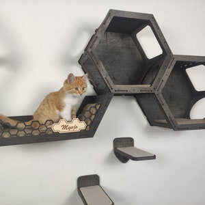 Cat tree, Cat shelves, Cat wall furniture, Cat furniture, Cat bed, Pet furniture, Cat beds, Cat tree modern, Cat house image 2