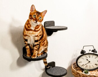 Cat wall ladder | 3 Round cat steps | Cat gift