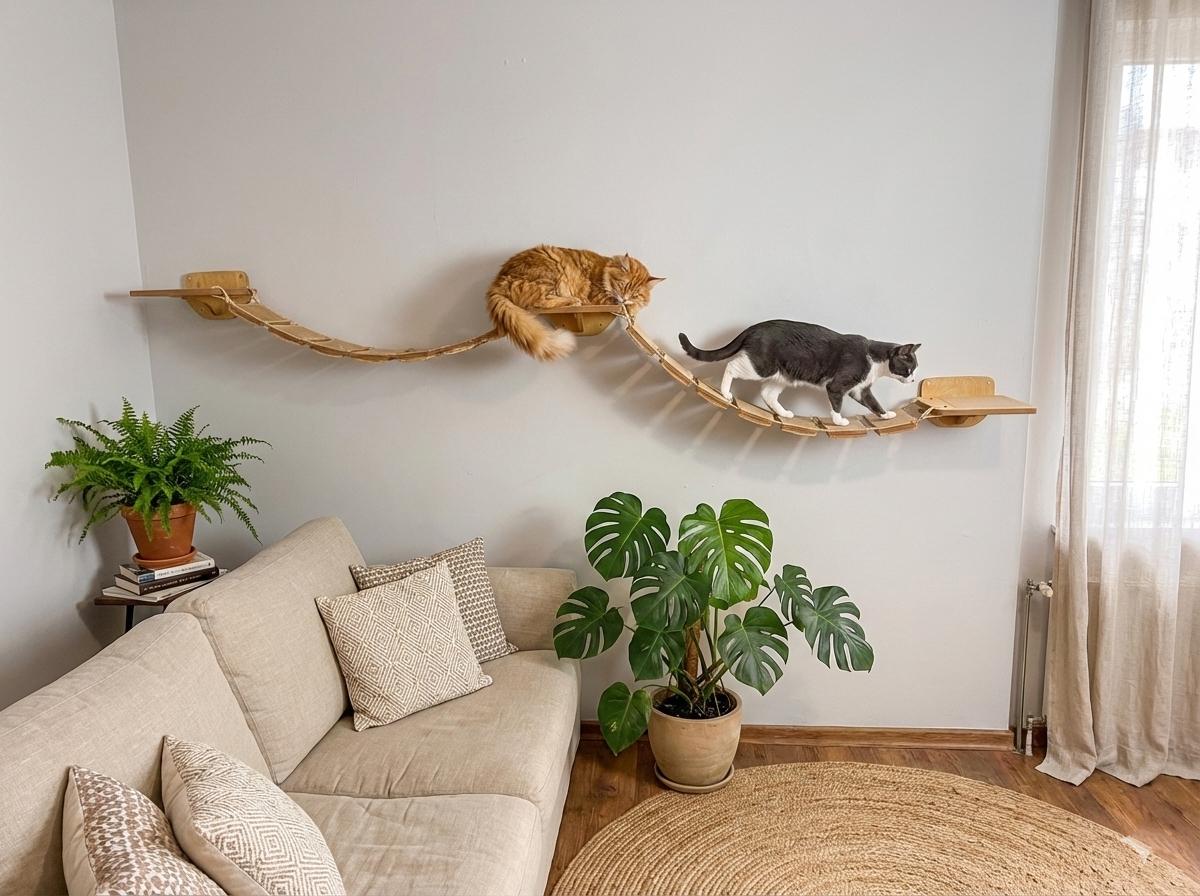 Meubles muraux plats, mur d'escalade pour chats, pont pour chats, meubles de jeu, arbre à chat moderne, meubles modernes pour chats, chats d'escalade,