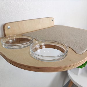 Cat feeder shelf, Cat shelf, Feeding shelf, Cat wall shelves, Cat feeding shelf, Cat furniture, Cat wall furniture, Cat bowls, Pet bowls image 7