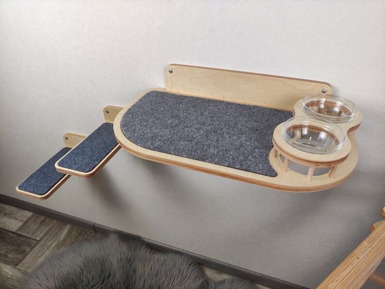 Cat Feeder Shelf Cat Food Shelf Pet Bowl Cat Bowls Cat Etsy