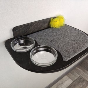 Cat feeder shelf, Cat shelf, Feeding shelf, Cat wall shelves, Cat feeding shelf, Cat furniture, Cat wall furniture, Cat bowls, Pet bowls image 4