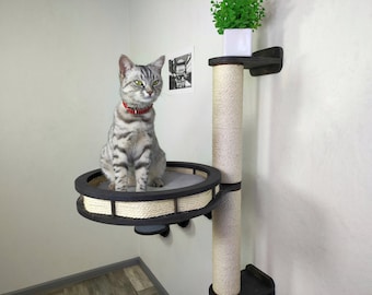 Cat wall tree plus cat bed plus cat steps / Set of wall furniture for cats