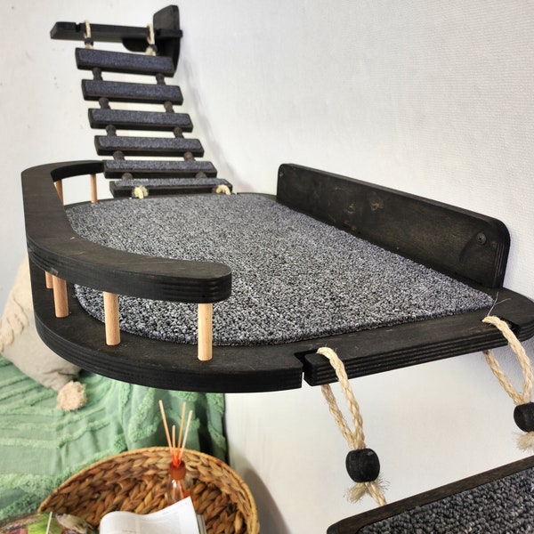 Wall furniture for a cat / Cat bed / Cat bridge -//- New set from the RshPets team