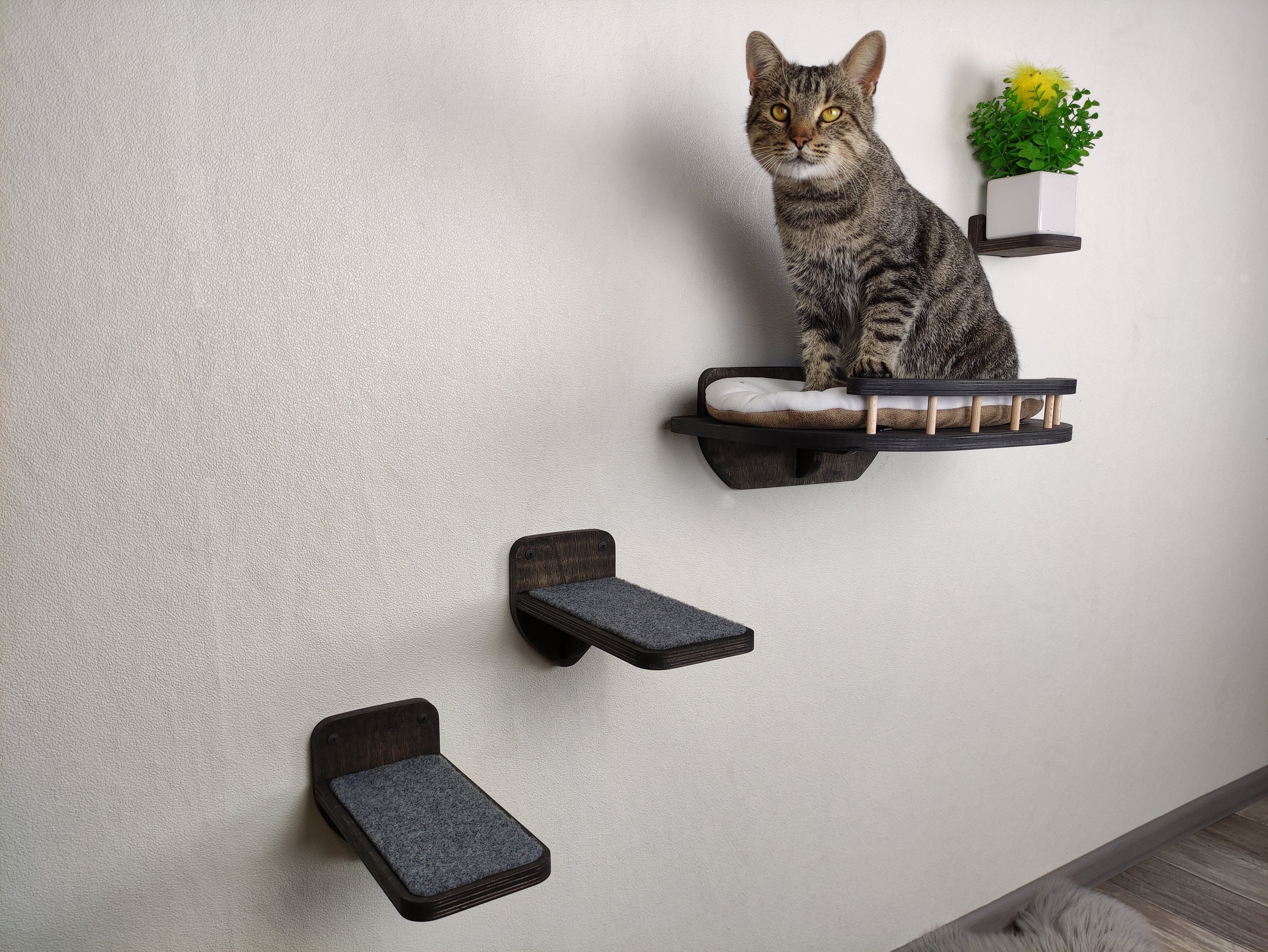 Cat Floating Shelves with Sisal Mat, 1PC Large Cats Kitty Shelf