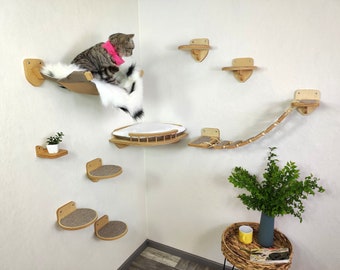 Cat Shelves / Cat Hammock / Cat Steps // A large set for active cats of different ages / New from our team