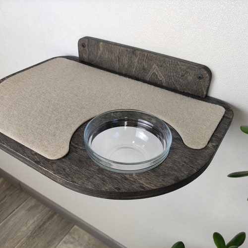 Shelf With Bowl for Feeding Cat Cat Wall Furniture Floating Etsy
